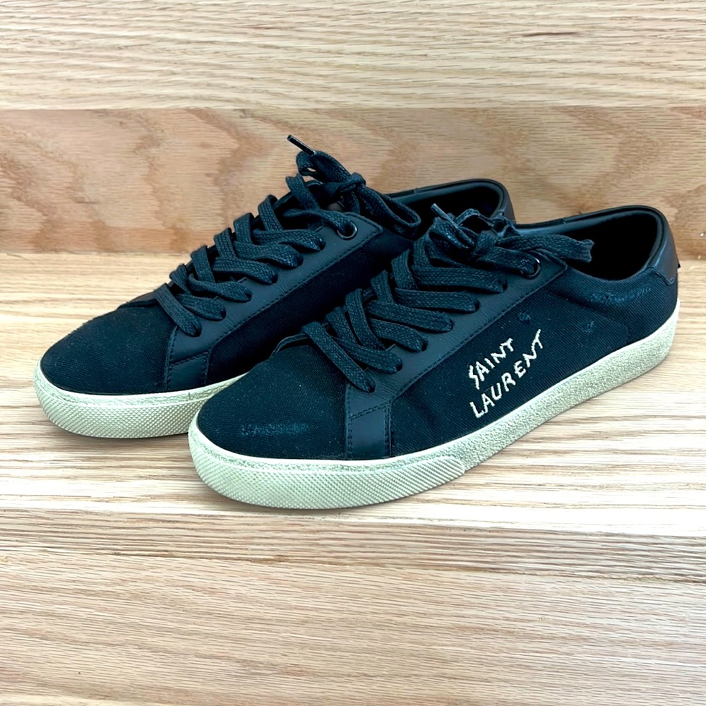 Saint Laurent Court Classic SL/06 Black Low Top Sneaker, Size 9 ( EU 39)